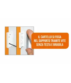 Cartello bifacciale sospeso 'uscita emergenza' avanti