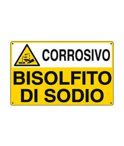 Cartello 'bisolfato di sodio corrosivo'