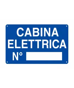 Etichetta adesiva scritta 'cabina elettrica n°____'
