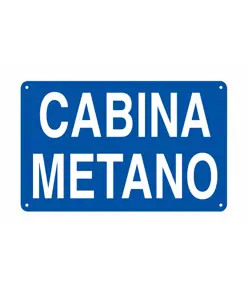 Etichetta adesiva scritta 'cabina metano'