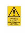 Cartello 'cancello elettrico con comando a distanza'
