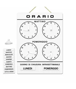 Cartello "cartello con orari chiusura personalizzabili " dim.  120x180