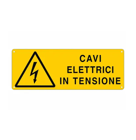 Cartello 'cavi elettrici in tensione'