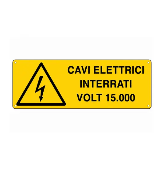 etichette adesive 'cavi elettrici interrati volt 15.000'