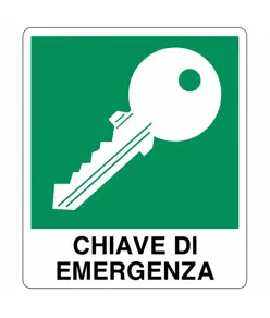 etichette adesive 'chiave di emergenza' con simbolo e scritta
