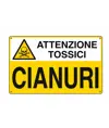 Cartello 'cianuri attenzione tossici'