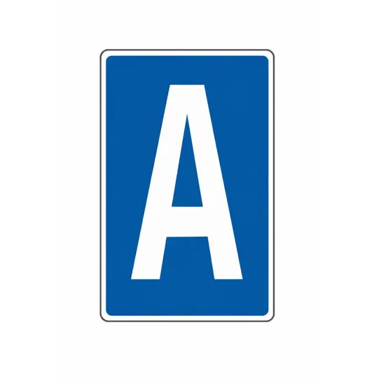 Cartello con lettera identificativa