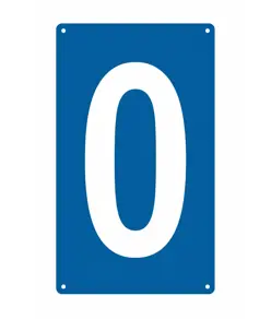 Cartello con numero sfondo blu