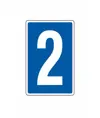 Cartello con numero sfondo blu
