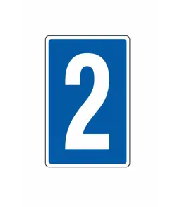 Cartello con numero sfondo blu