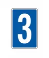 Cartello con numero sfondo blu