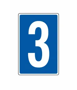 Cartello con numero sfondo blu