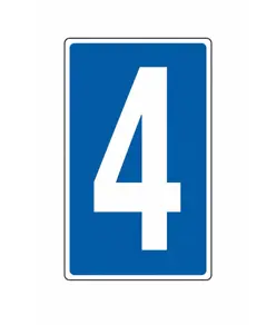 Cartello con numero sfondo blu