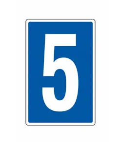 Cartello con numero sfondo blu