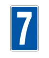 Cartello con numero sfondo blu