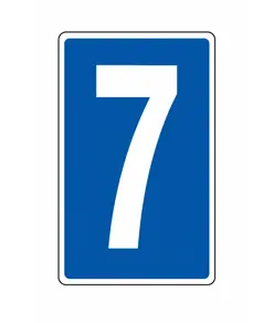 Cartello con numero sfondo blu