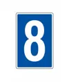 Cartello con numero sfondo blu
