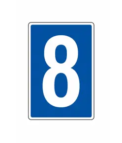Cartello con numero sfondo blu