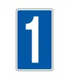Cartello con numero sfondo blu