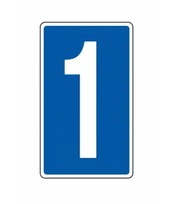 Cartello con numero sfondo blu