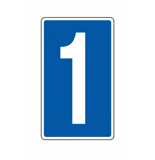 Cartello con numero sfondo blu