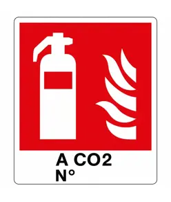 etichette adesive simbolo estintore con scritta 'a CO2 N°'