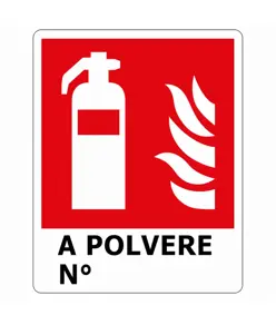 etichette adesive estintore con scritta 'a polvere N°'