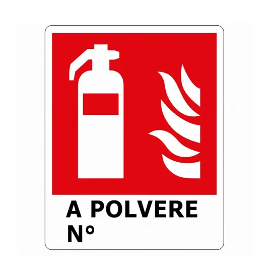 Cartello con scritta 'a polvere N°'