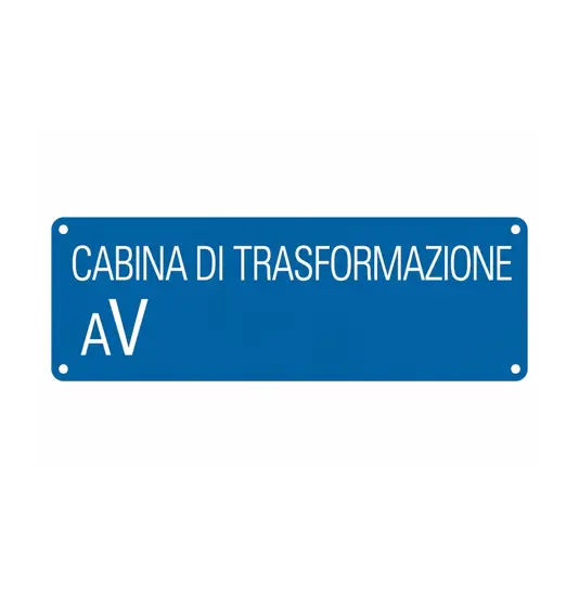Cartello con scritta 'cabina elettrica a V'