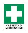 Cartello con scritta 'cassetta di medicazione'