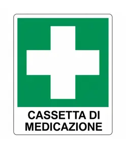 etichette adesive simbolo 'cassetta di medicazione' con scritta