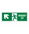 Cartello con scritta 'emergency exit avanti/sinistra'