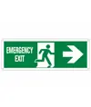 Cartello con scritta 'emergency exit destra'