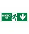 Cartello con scritta 'emergency exit indietro'