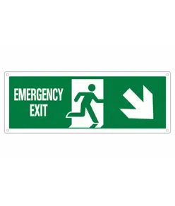 etichette adesive 'emergency exit' a destra indietro