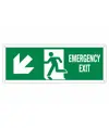 Cartello con scritta 'emergency exit indietro/sinistra'