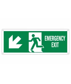 etichette adesive scritta 'emergency exit' a sinistra / indietro