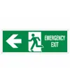 etichette adesive scritta 'emergency exit' con freccia a sinistra