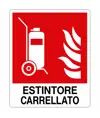 Cartello con scritta 'estintore carrellato'