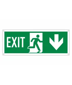 etichette adesive scritta 'exit' con freccia indietro