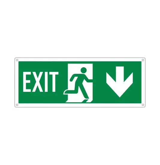etichette adesive scritta 'exit' con freccia indietro