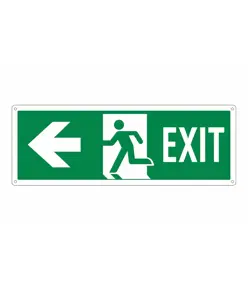 etichette adesive scritta 'exit' e freccia a sinistra