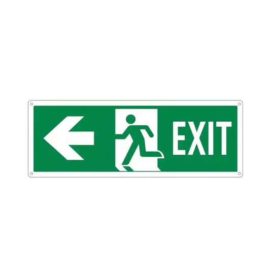 etichette adesive scritta 'exit' e freccia a sinistra