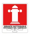 Cartello con scritta 'idrante sottosuolo distanze dal cartello'