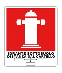 Cartello con scritta 'idrante sottosuolo distanze dal cartello'