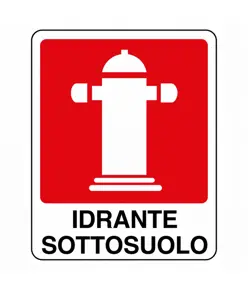 Cartello con scritta 'idrante sottosuolo'