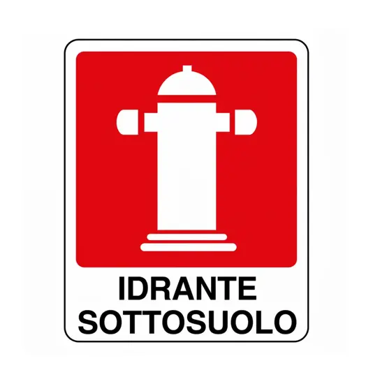 Cartello con scritta 'idrante sottosuolo'