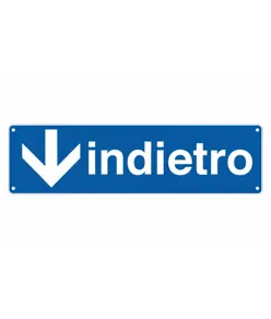 Cartello con scritta 'indietro'