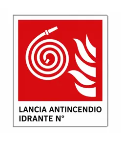 Cartello con scritta 'Lancia antincendio idrante N'