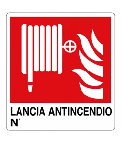 Cartello con scritta 'lancia antincendio N°'